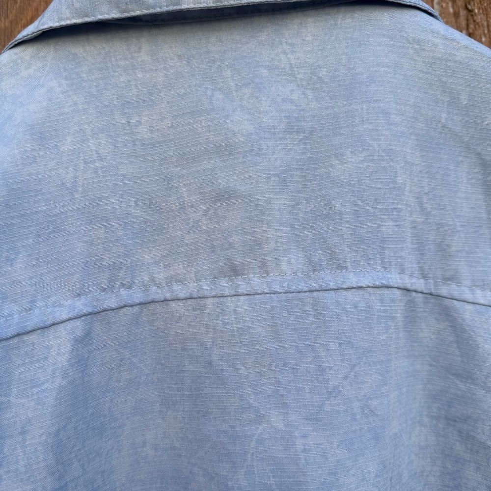 Style Envy Sky Blue Short Sleeve Button Down Shirt Blouse Size Medium - Picture 7 of 9